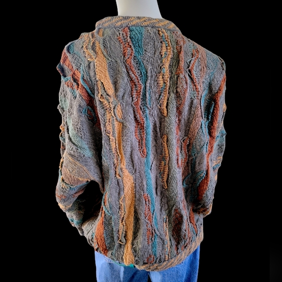 Vintage Coogi Classic 3D Texture Cable Knit Sweater 90s Australia Biggie XL - Picture 5 of 8
